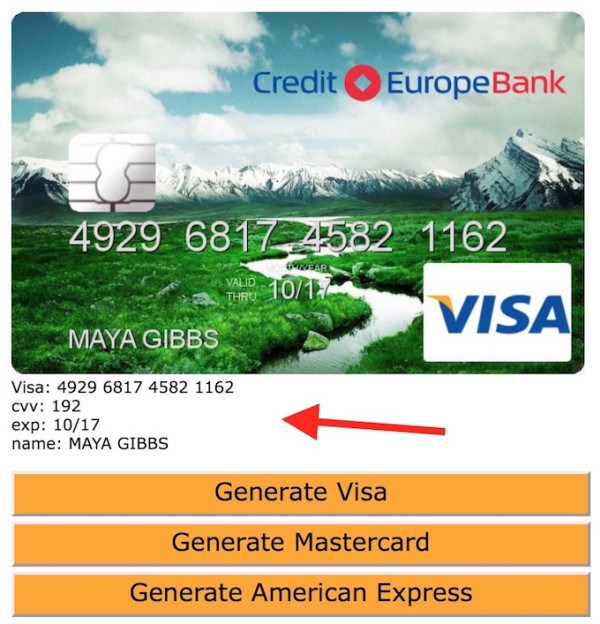 credit card generator that works